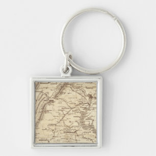 War Telegram Marking Map Keychain