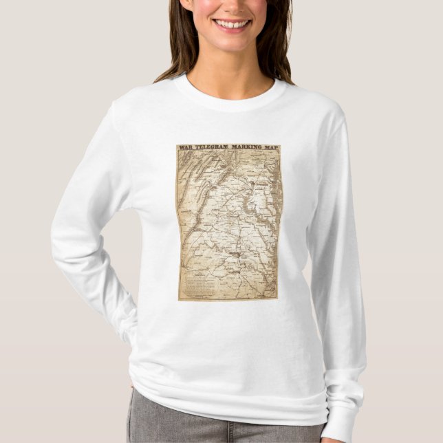 War Telegram Marking Map T-Shirt (Front)