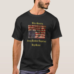 War Torn American Flag Distress Upside Down T-Shirt