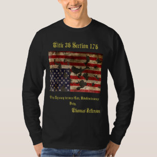 War Torn American Flag Distressed Upside Down T-Shirt