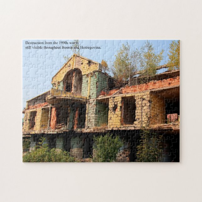 War Torn Building in Sarajevo Bosnia Jigsaw Puzzle (Horizontal)