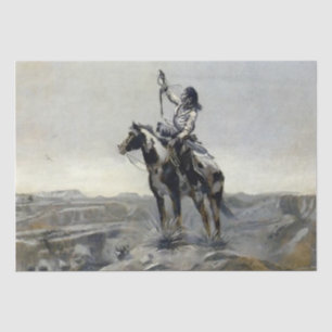 “War” Western Painting by Charles M Russell Tissue Paper