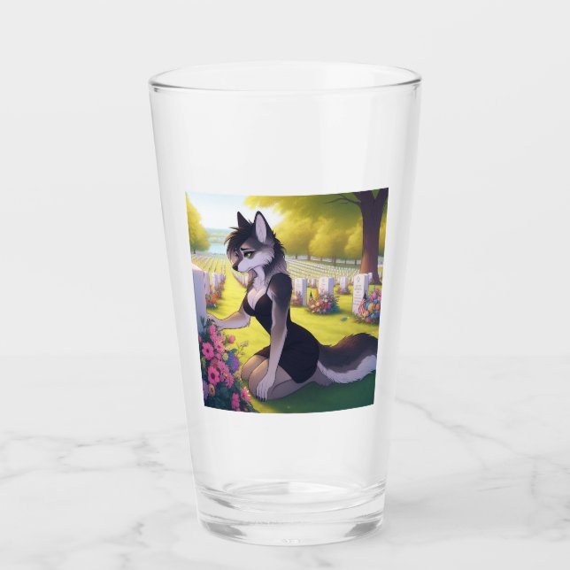 War Widow Wolf  Glass (Front)