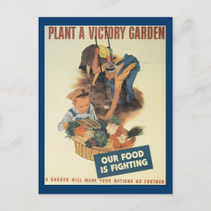 War Work Effort - Work posters - Victory Garden Postcard
