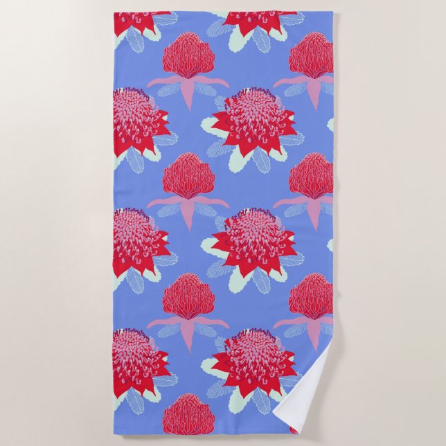 Waratah Beach Towel (Front)