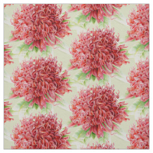 Waratah watercolor art fabric