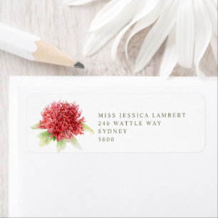 Waratah Wedding floral red green return address