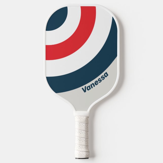 Warbird Circle Stripe with Name Pickleball Paddle (Front)