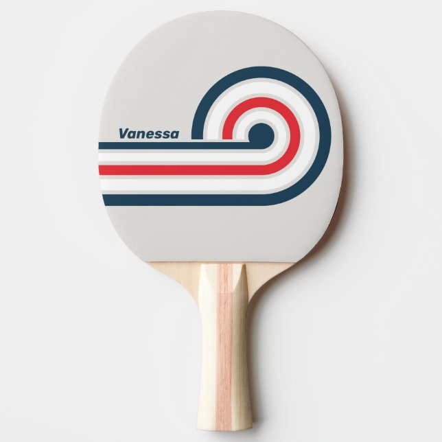 Warbird Curl Stripes with Name Ping Pong Paddle (Front)
