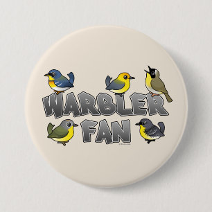 Warbler Fan 3 Inch Round Button