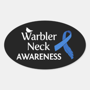 Warbler Neck Awareness Oval Sticker