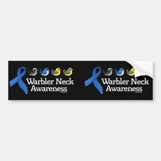Warbler Neck Awareness Ribbon Bumper Sticker (Front)