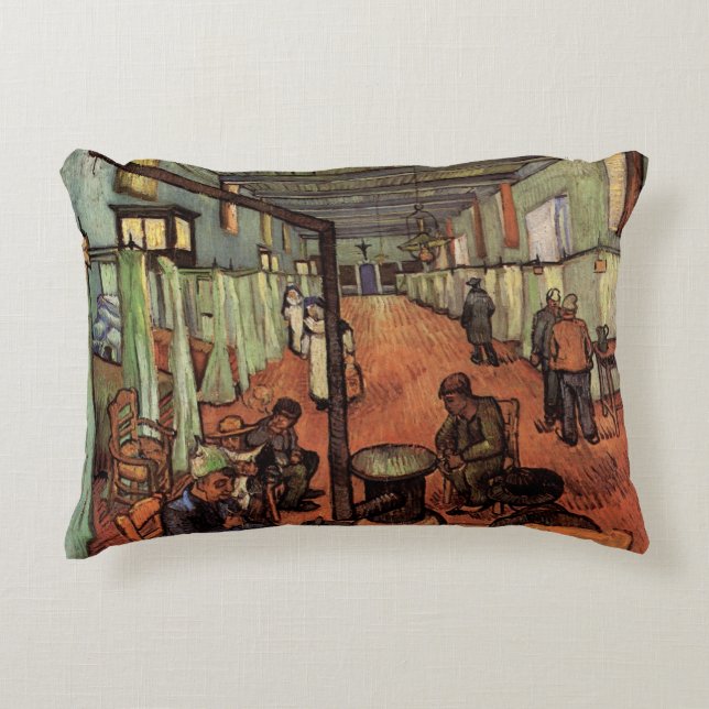 Ward in the Hospital in Arles by Vincent van Gogh Accent Pillow (Front)