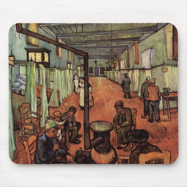 Ward in the Hospital in Arles by Vincent van Gogh Mouse Pad (Front)
