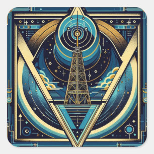 Wardencliff tower, Nikola Tesla Square Sticker