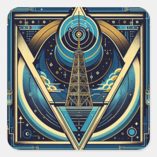 Wardencliff tower, Nikola Tesla Square Sticker