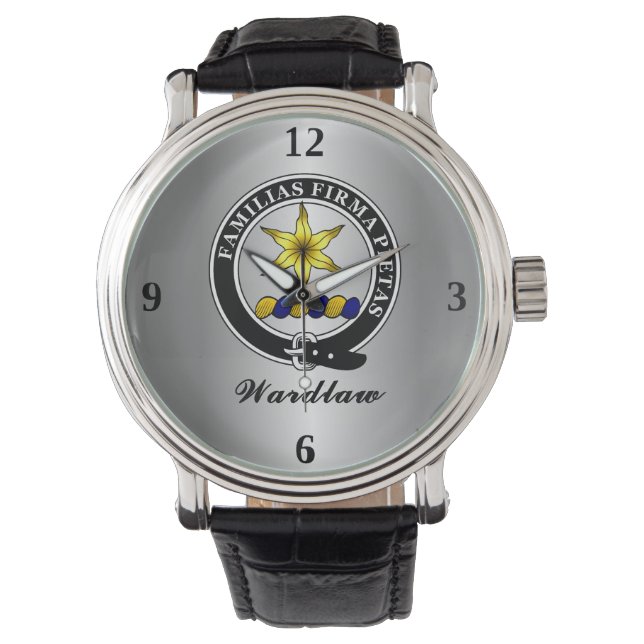 Wardlaw Clan Badge Personalized Watch (Front)