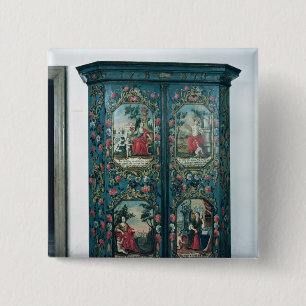 Wardrobe decorated with scenes of the four 2 inch square button