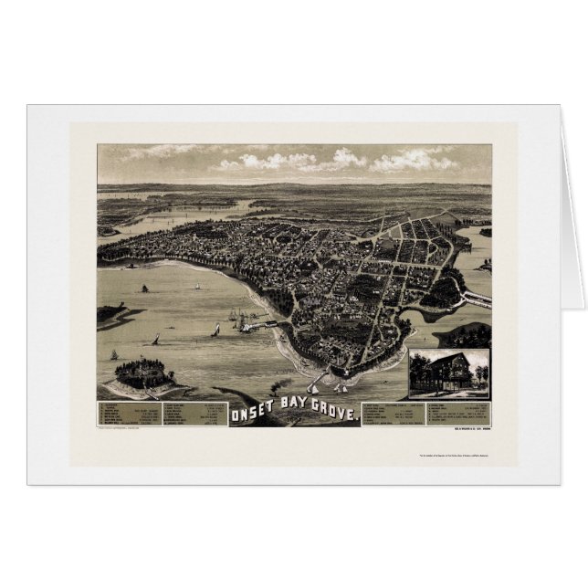 Wareham, carte panoramique de mA - 1885 (Devant horizontal)