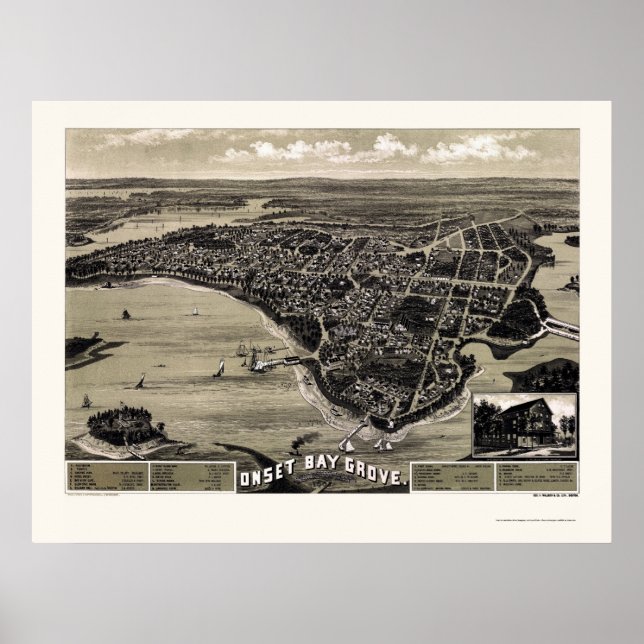 Wareham, MA Panoramic Map - 1885 Poster (Front)
