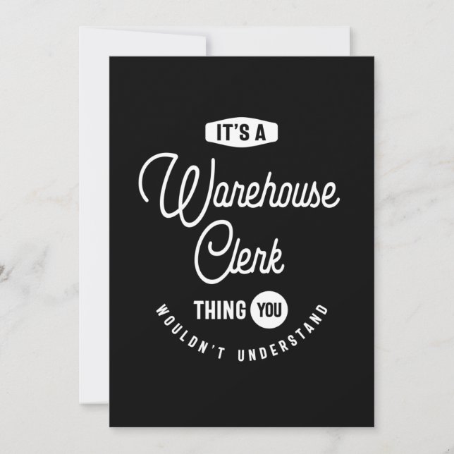 Warehouse Clerk Job Title Gift Thank You Card (Front)
