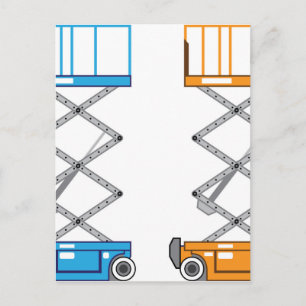 Warehouse lift vector postcard