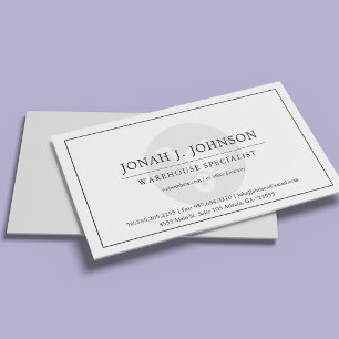 Warehouse Logistics Minimal Style BW Business Card