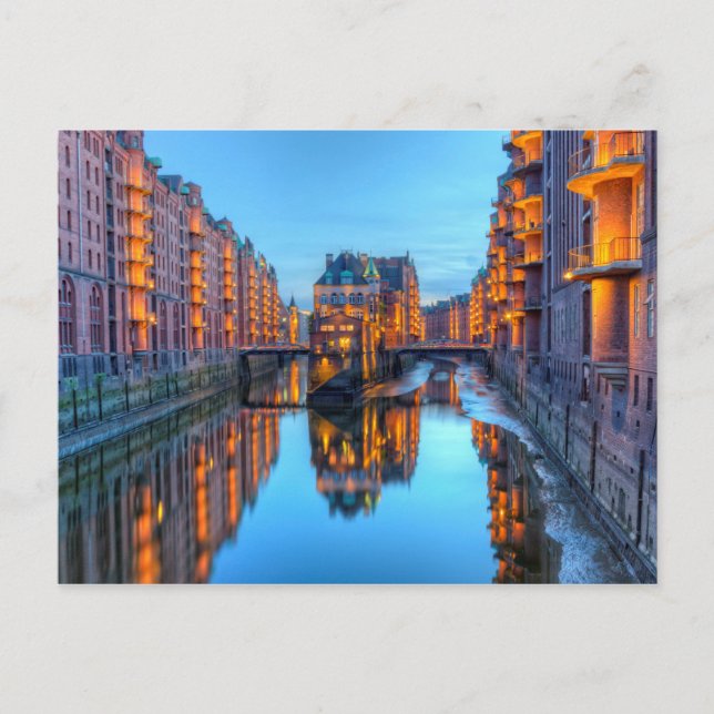 Warehouses storage town in Hamburg, Germany - HDR. Postcard (Front)