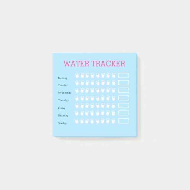 Warer tracker drinking control planner post-it notes (Front)