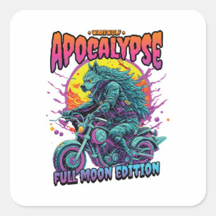 Warewolf apocalypse square sticker