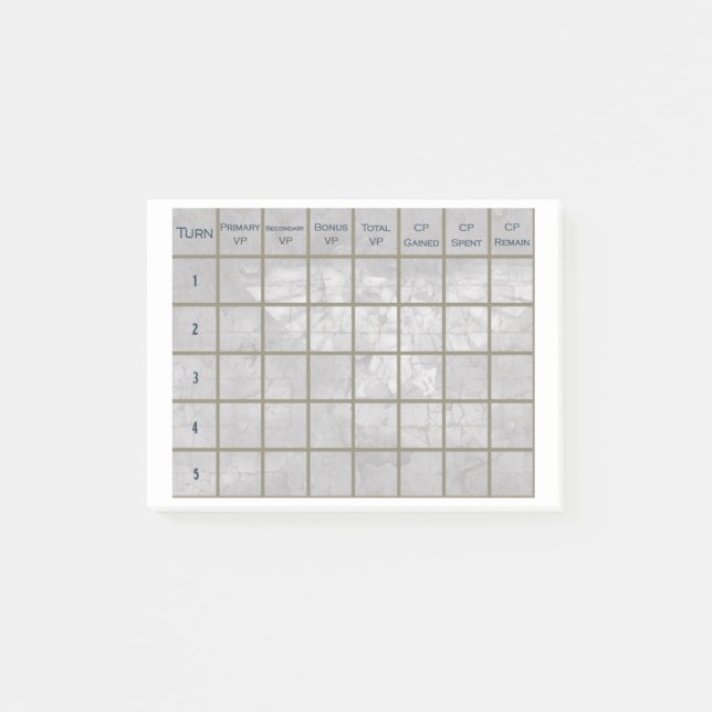 Warhammer 40K Score Tracker; 10th Edition Post-It  Post-it Notes (Front)