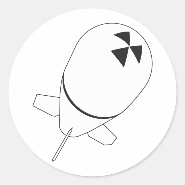 warhead nuclear bomb radioactive warfare weapon classic round sticker (Front)