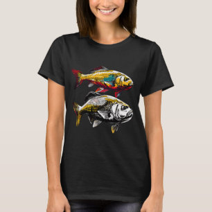 Warhol Style Fresh Water Rudd Fish Artistic Design T-Shirt