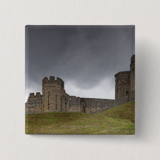 Warkworth Castle 2 Inch Square Button (Front)