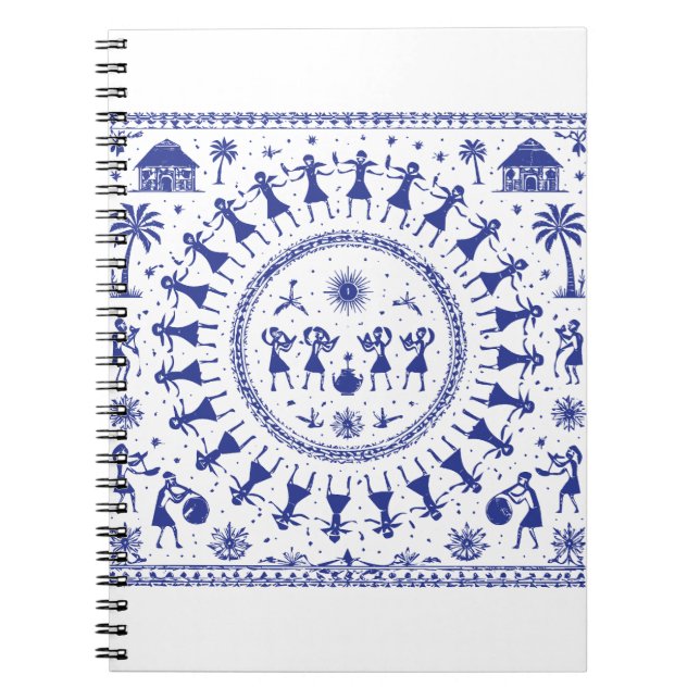 Warli Art Indian Tribal Illustration Notebook (Front)