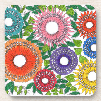 warli flowers coaster