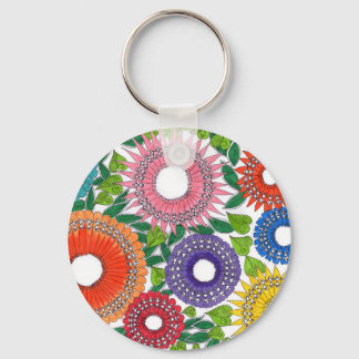 warli flowers keychain