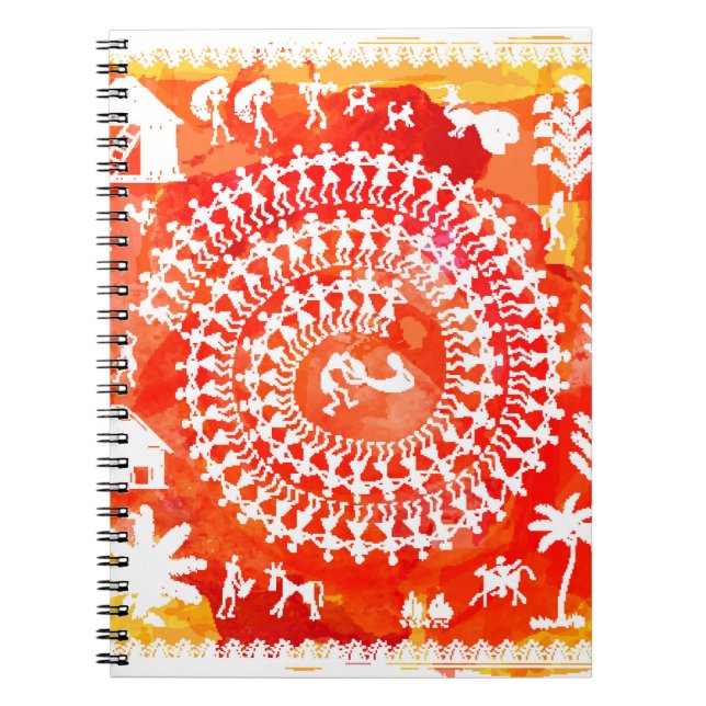 Warli painting - hand drawn traditional the ancien notebook (Front)