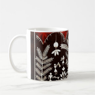 Warli Tribal Tree of Life -wood walart Coffee Mug