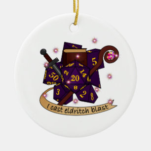 Warlock Dice Design Ceramic Ornament