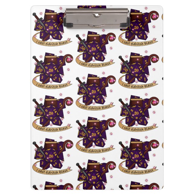 Warlock Dice Design Clipboard (Front)