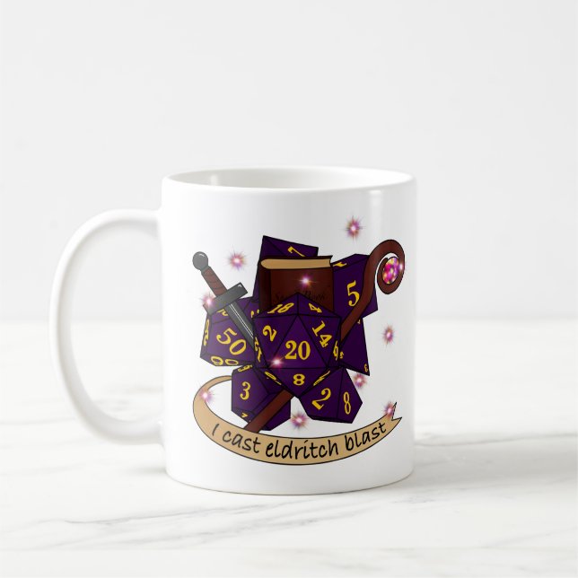 Warlock Dice Design Coffee Mug (Left)