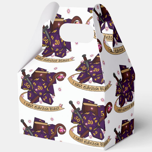 Warlock Dice Design Favor Box (Back)