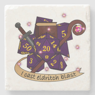 Warlock Dice Design Stone Coaster