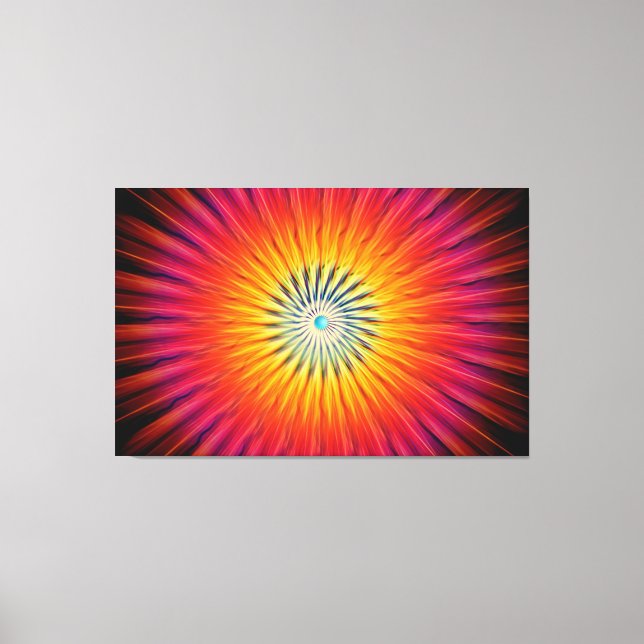 Warm Abstract Radial Rays Canvas Print (Front)