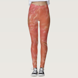 Warm Abstract Red Orange Art Print Leggings