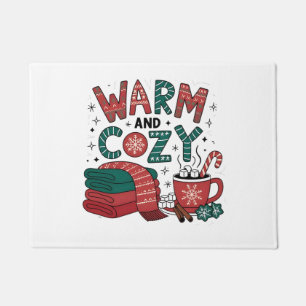 Warm And Cozy Christmas Hot Cocoa Xmas Doormat
