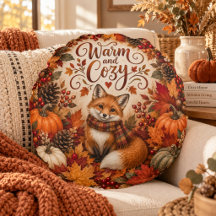 Warm and Cozy Fox Pumpkins Fall Illustration