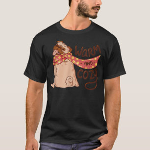 Warm And Cozy Pug Puggle Dog Owner Puppy Pet Dog L T-Shirt