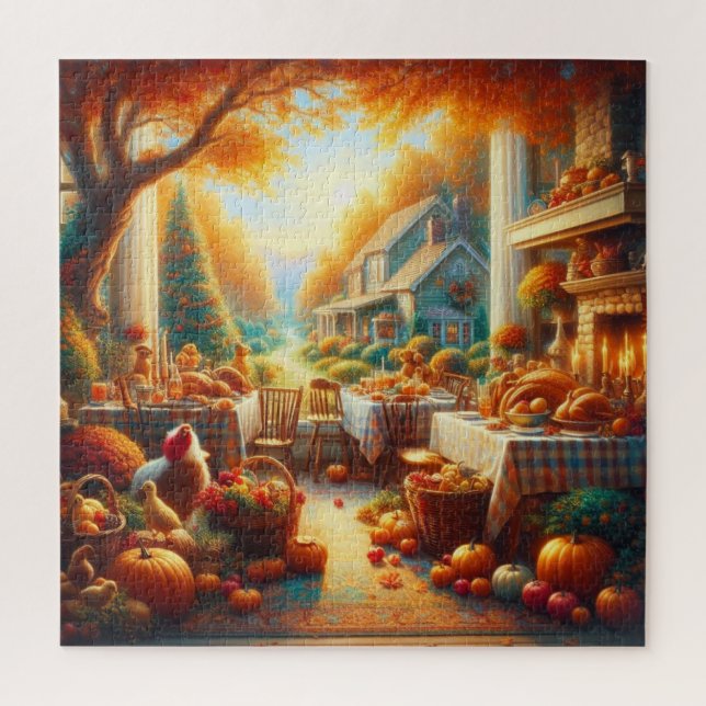 Warm and Cozy Thanksgiving Gathering Jigsaw Puzzle (Vertical)